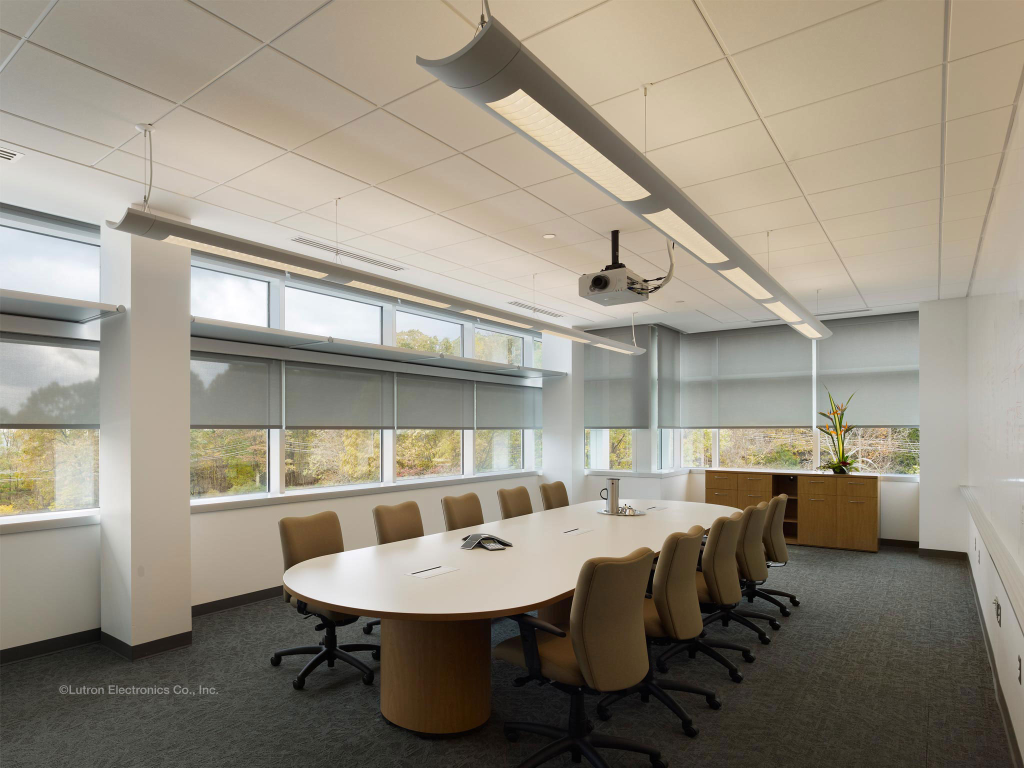 Professional boardroom with advanced AV technology